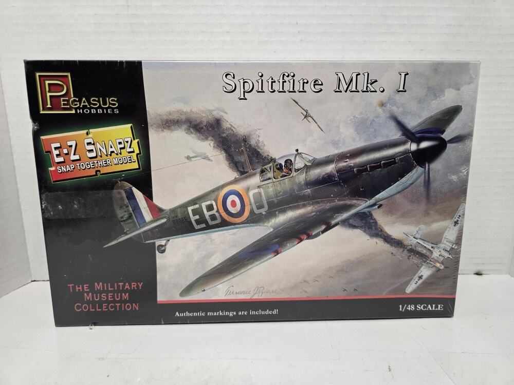 Pegasus Hobbies 8410 1:48 Spitfire Mk. I EZ Snap Model Kit New Sealed
